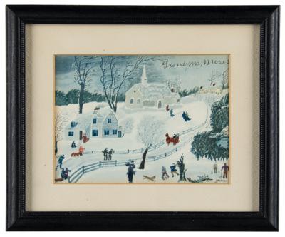 Lot #443 Grandma Moses Signed Greeting Card - Image 2