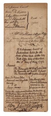 Lot #172 Lewis Morris Autograph Document Signed Twice - Image 2