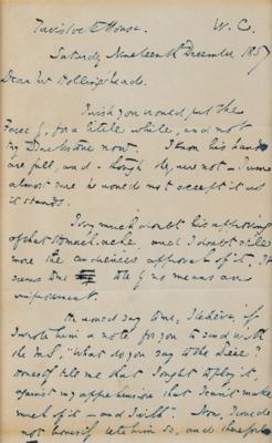 Lot #484 Charles Dickens: ?I wish you would put the Farce by, for a little while,