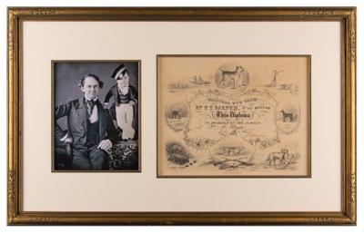 Lot #180 P. T. Barnum Signed 'National Dog Show' Diploma - Image 1