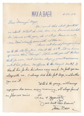 Lot #819 Max Baer: Baer to a Denver saloon owner who kept him financially afloat during his final years: 