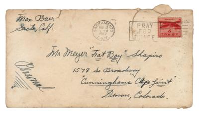 Lot #819 Max Baer: Baer to a Denver saloon owner who kept him financially afloat during his final years: 