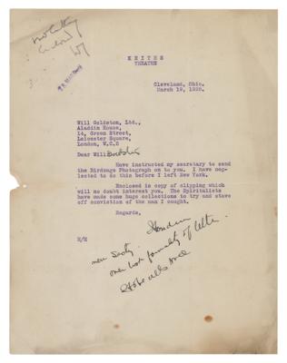 Lot #680 Harry Houdini Typed Letter Signed on Spiritualism - Image 1