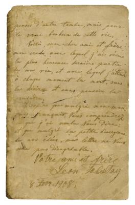 Lot #492 Leo Tolstoy Letter Signed on Politics and Religion - Image 1