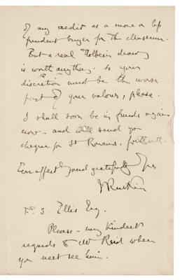 Lot #532 John Ruskin: Ruskin prepares his bid: 