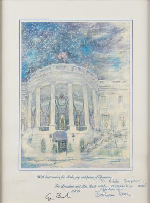 Lot #87 George and Barbara Bush Signed Christmas Card - Image 1