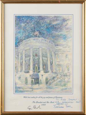 Lot #87 George and Barbara Bush Signed Christmas Card - Image 3