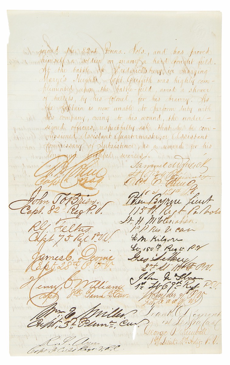 Lot #34 Abraham Lincoln Autograph Endorsement Signed as President Promoting a Wounded Captain - Image 4