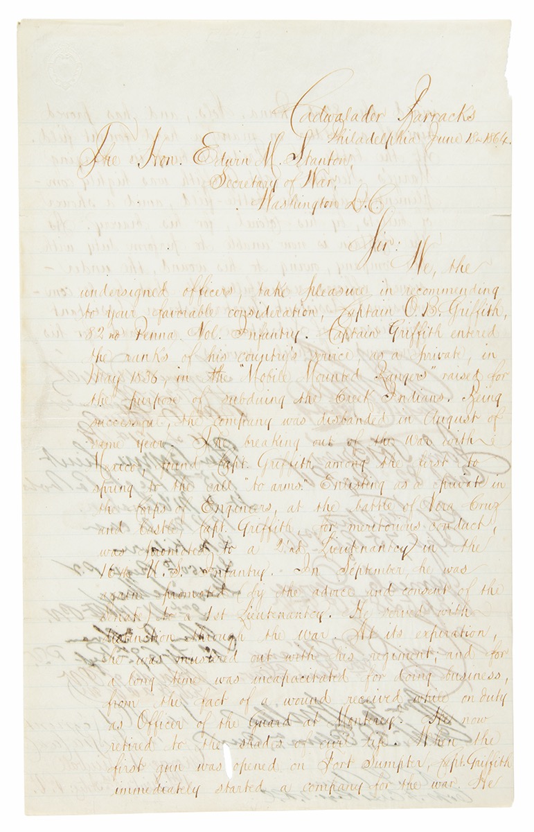 Lot #34 Abraham Lincoln Autograph Endorsement Signed as President Promoting a Wounded Captain - Image 5