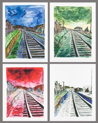 Lot #551 Bob Dylan (4) Signed 'Train Tracks' Giclee Prints - Image 1