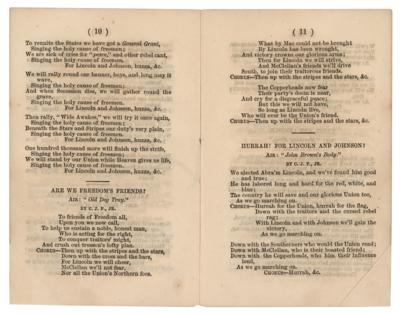 Lot #42 Abraham Lincoln 1864 Campaign Songster Booklet - Image 3