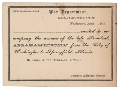 Lot #39 Abraham Lincoln: Rare War Department