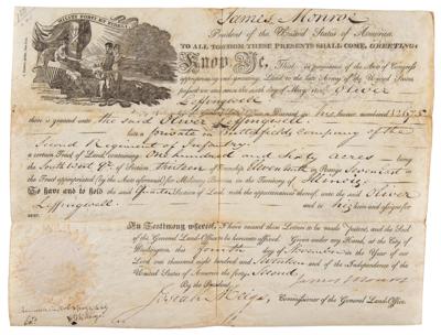 Lot #14 James Monroe Document Signed as President - Image 1