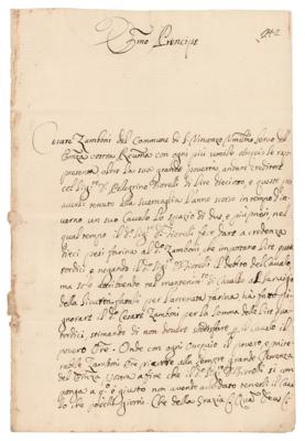 Lot #300 Pope Benedict XIV Autograph Endorsement Signed - Image 1