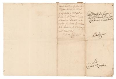 Lot #300 Pope Benedict XIV Autograph Endorsement Signed - Image 2