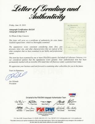 Lot #53 James A. Garfield: 