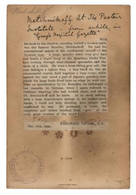 Lot #192 Elie Metchnikoff Signed Photograph - Image 2