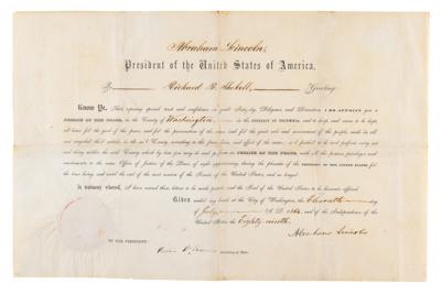 Lot #36 Abraham Lincoln: President Lincoln appoints a Justice of the Peace, to promote 