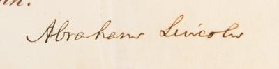 Lot #36 Abraham Lincoln: President Lincoln appoints a Justice of the Peace, to promote 