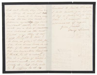 Lot #43 Mary Todd Lincoln: Mary Todd implicates President Johnson in the Lincoln assassination conspiracy: 