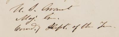 Lot #49 U. S. Grant: Maj. Gen. Grant requests pay for his four 