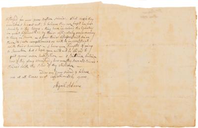 Lot #4 Abigail Adams: Abigail Adams writes in 1775, after the 