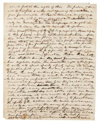 Lot #20 William Henry Harrison Handwritten Manuscript on Rights and Slavery - Image 1