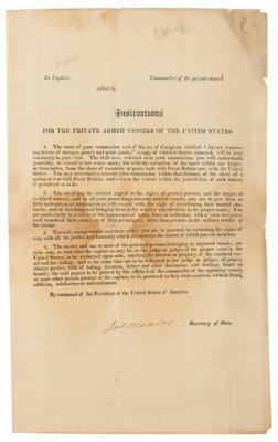 Lot #12 James Monroe Document Signed as Secretary of State - Image 1