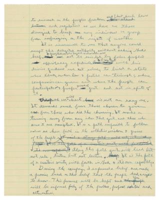 Lot #76 Ronald Reagan: Important handwritten draft for Reagan's first inaugural address as governor of California: 