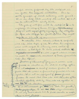 Lot #76 Ronald Reagan: Important handwritten draft for Reagan's first inaugural address as governor of California: 