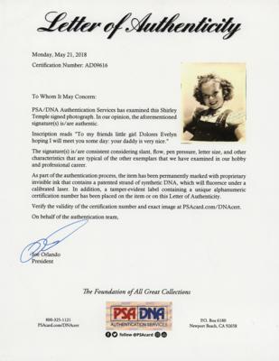 Lot #865 Shirley Temple Signed Photograph - Image 2