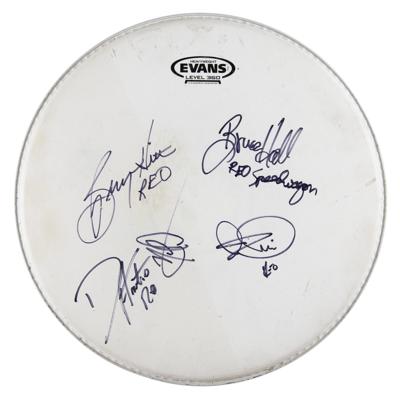Lot #658 REO Speedwagon Signed Drum Head - Image 1
