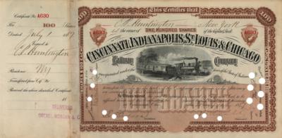 Lot #240 Collis P. Huntington Document Signed - Image 1