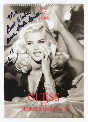 Lot #849 Anna Nicole Smith Signed Calendar - Image 1
