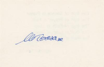 Lot #290 Mother Teresa Signature - Image 1