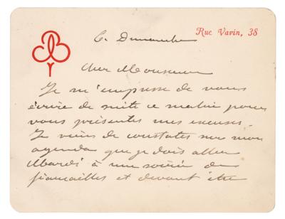 Lot #416 Frédéric Auguste Bartholdi Autograph Letter Signed - Image 1