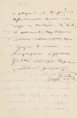 Lot #565 Giuseppe Verdi Autograph Letter Signed - Image 2