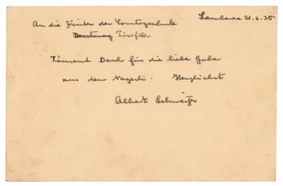 Lot #315 Albert Schweitzer Autograph Note Signed - Image 1