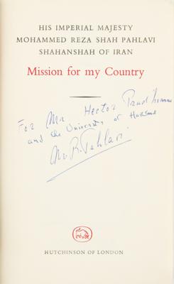 Lot #295 Mohammad Reza Pahlavi Signed Book - Image 2
