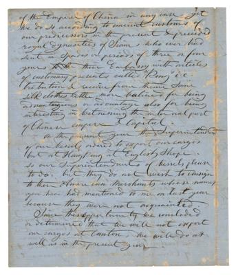 Lot #149 King Mongkut Autograph Letter Signed on Siamese Culture - Image 5