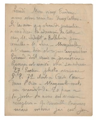 Lot #425 Maximilien Luce Handwritten Letter with Sketch - Image 2