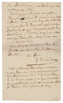 Lot #429 Jean-Francois Millet Autograph Letter Signed - Image 3