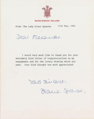 Lot #159 Princess Diana Typed Letter Signed as
