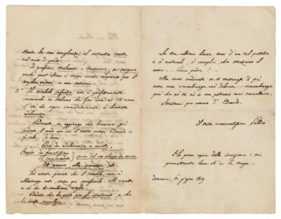 Lot #492 Silvio Pellico Autograph Letter Signed - Image 2