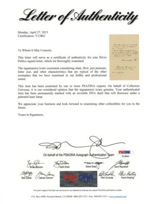 Lot #492 Silvio Pellico Autograph Letter Signed - Image 3