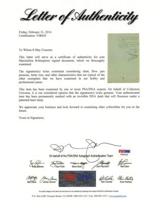 Lot #128 Maximilien Robespierre Document Signed (Reign of Terror) - Image 3