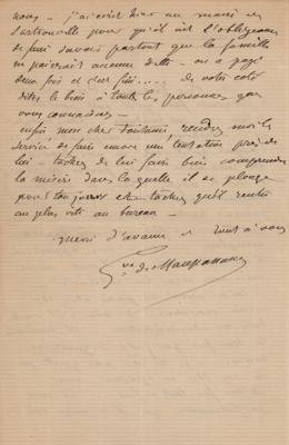 Lot #490 Guy de Maupassant Autograph Letter Signed - Image 1