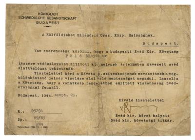 Lot #171 Raoul Wallenberg Document Signed