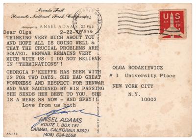 Lot #440 Ansel Adams Typed Letter Signed on Georgia O'Keeffe - Image 1