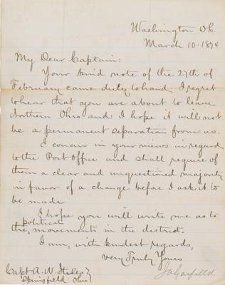 Lot #73 James A. Garfield Letter Signed